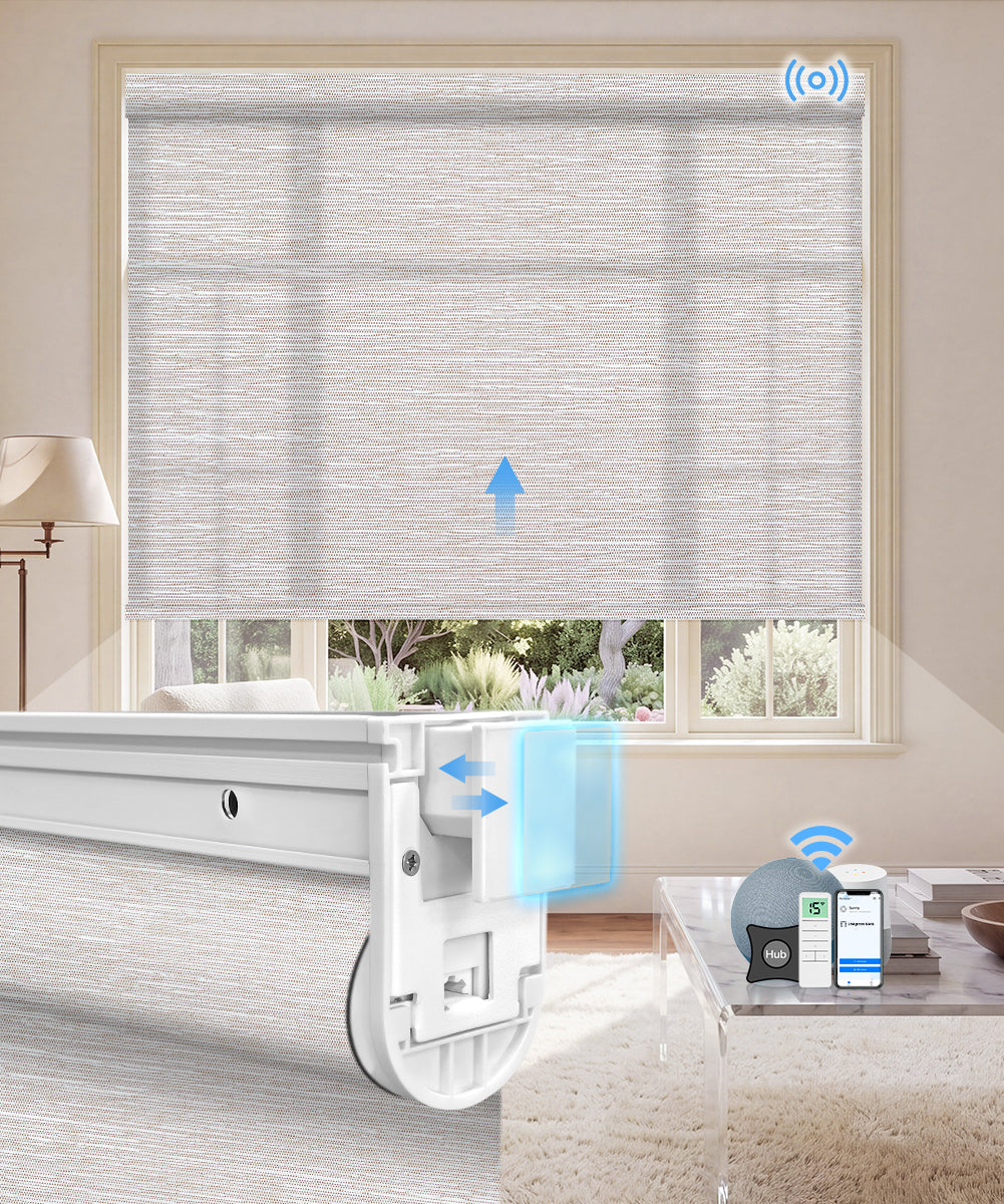 No-Drill Motorized Light Filtering Roller Shades