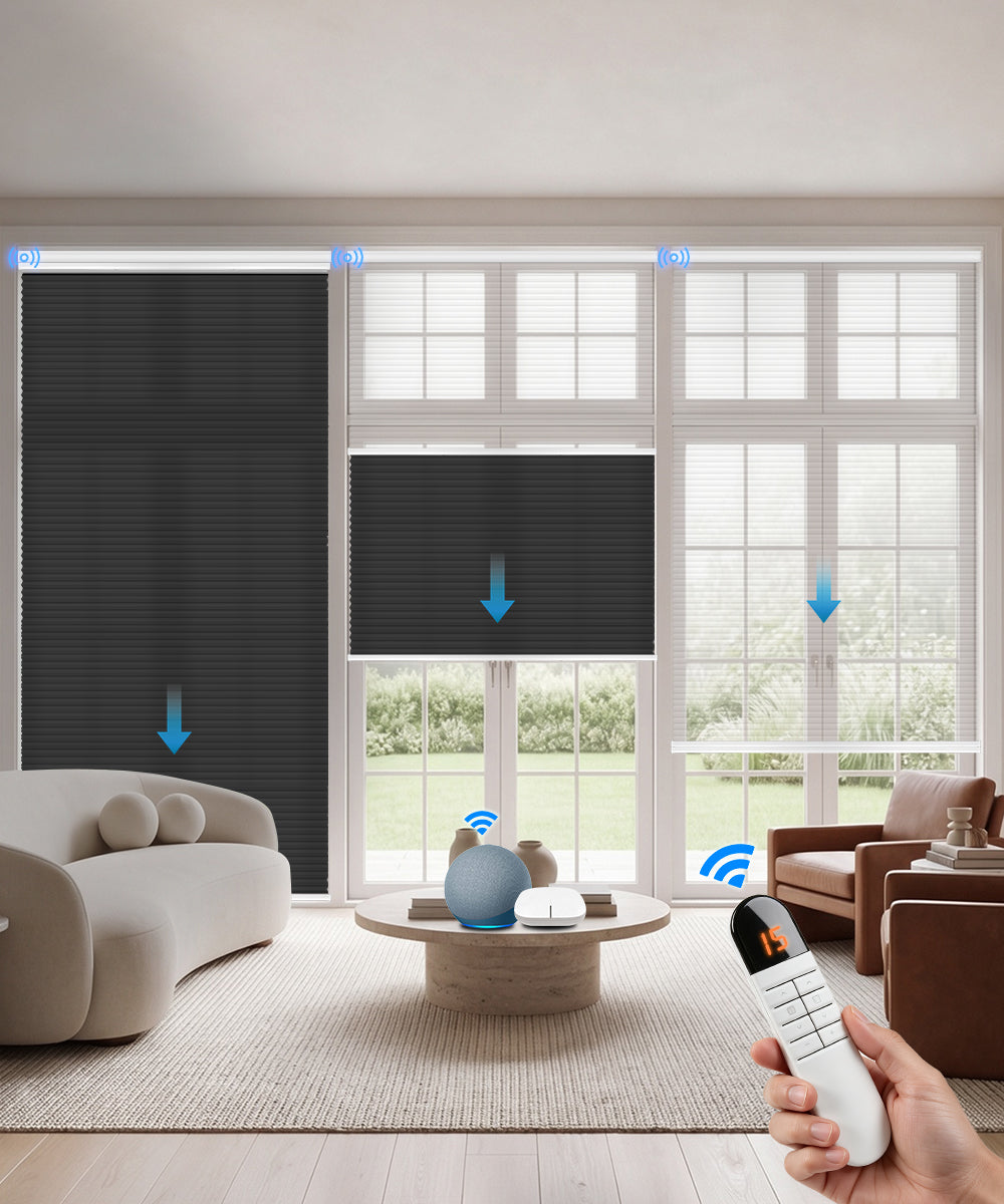 Motorized Day Night Cellular Shades – Sheer & Blackout/Light Filtering