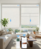 Motorized Dual Roller Shades, Blackout & Light Filtering