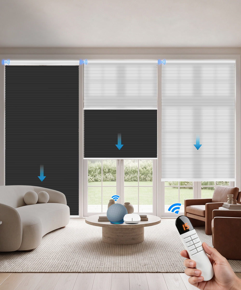 Motorized Day Night Cellular Shade (Light Filtering + Blackout)