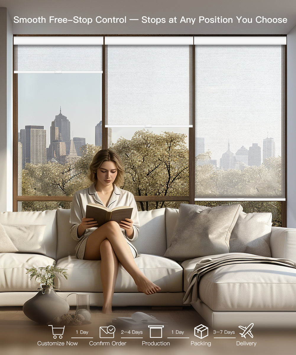 Manual Cordless Light Filtering Roller Shade - Sheer Fabric