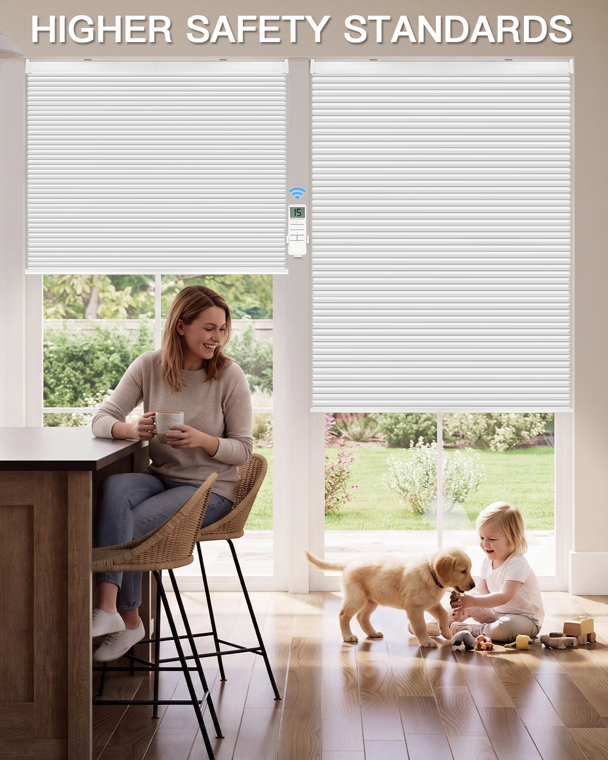 Motorized Blackout Cellular Shade - Room Darkening