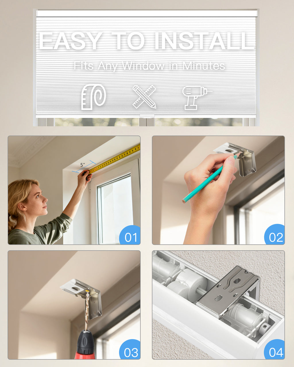 Manual Cordless Blackout Cellular Shade