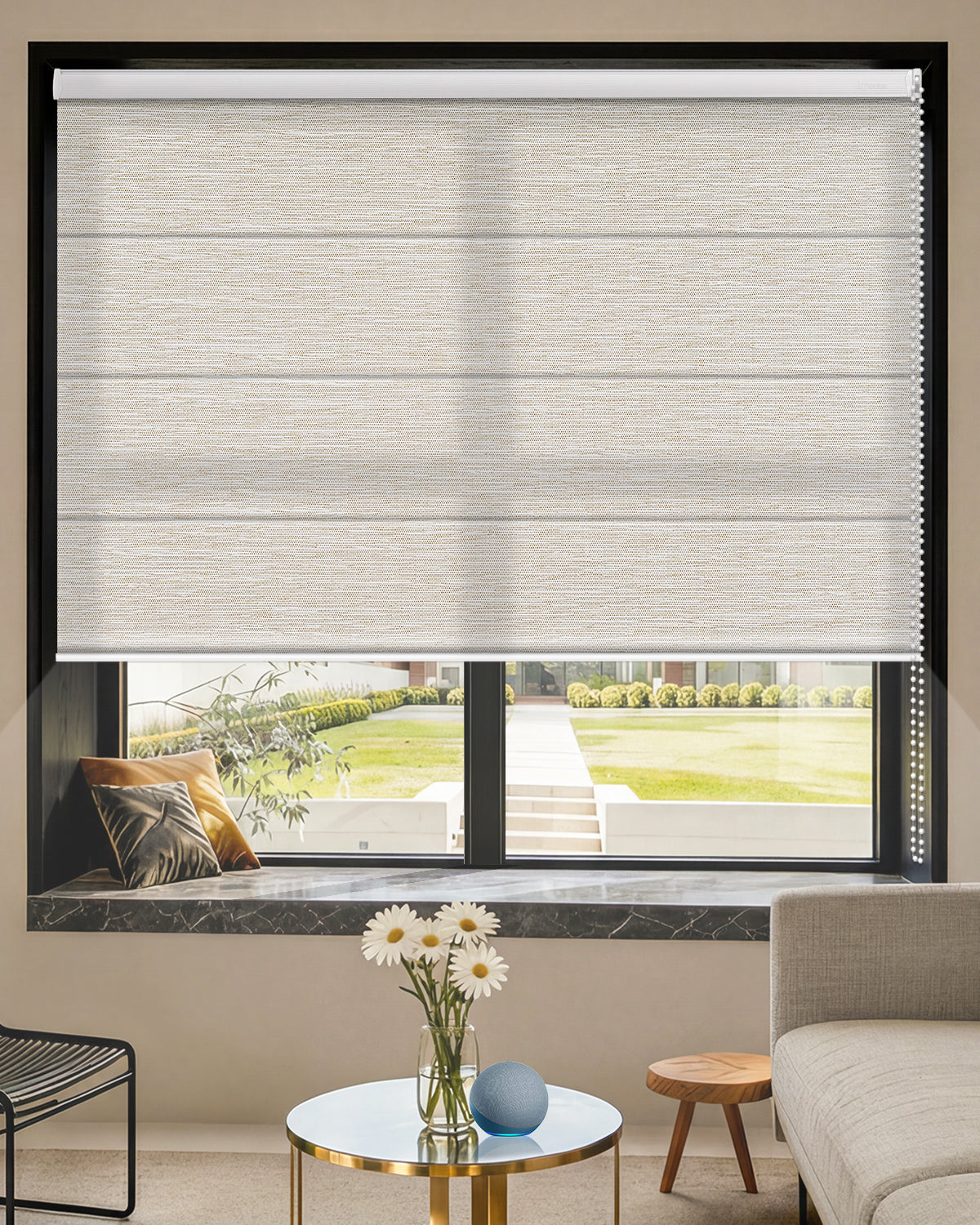 Manual Corded Roman Shades – Light Filtering