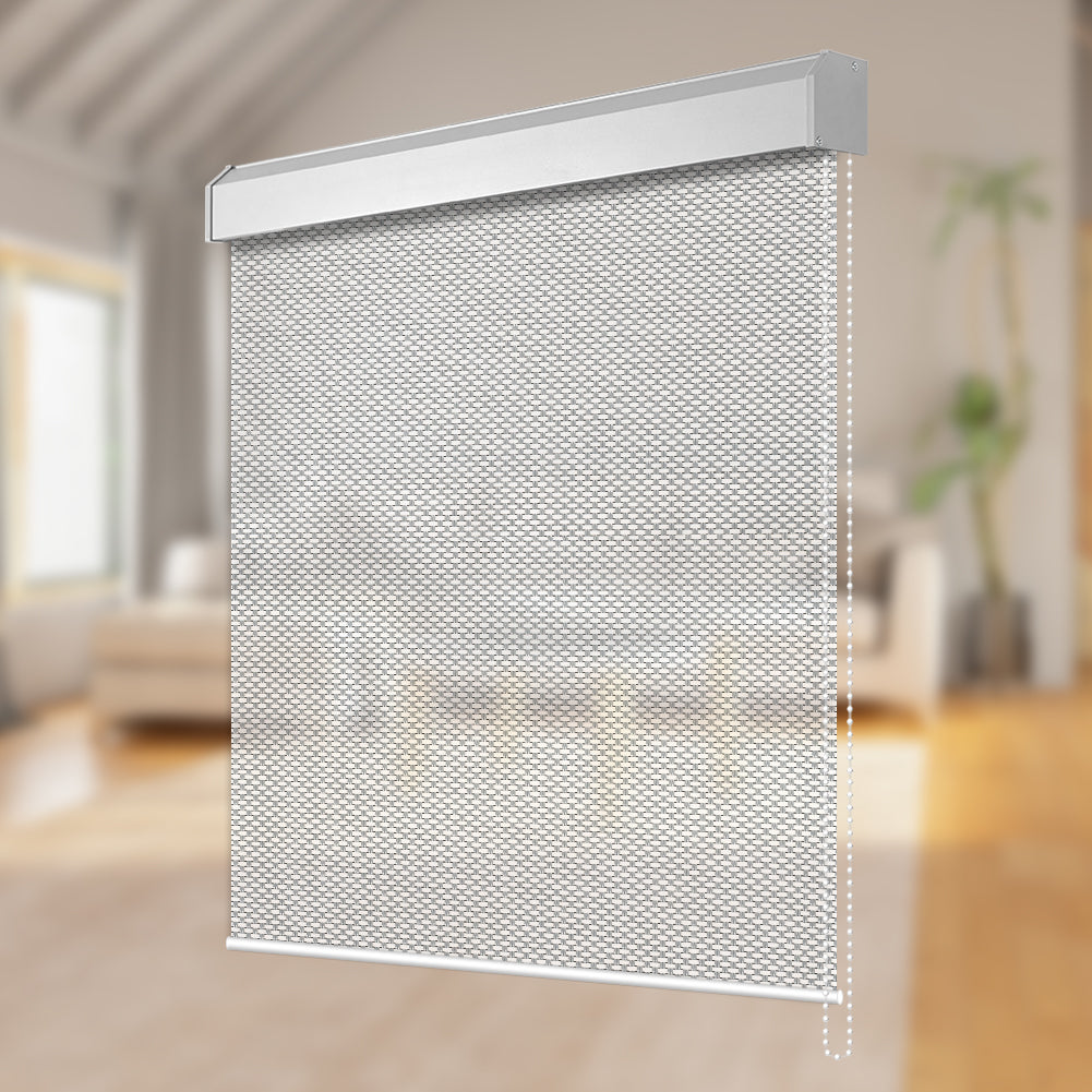Manual Light Filtering Fireproof Roller Shade - Corded