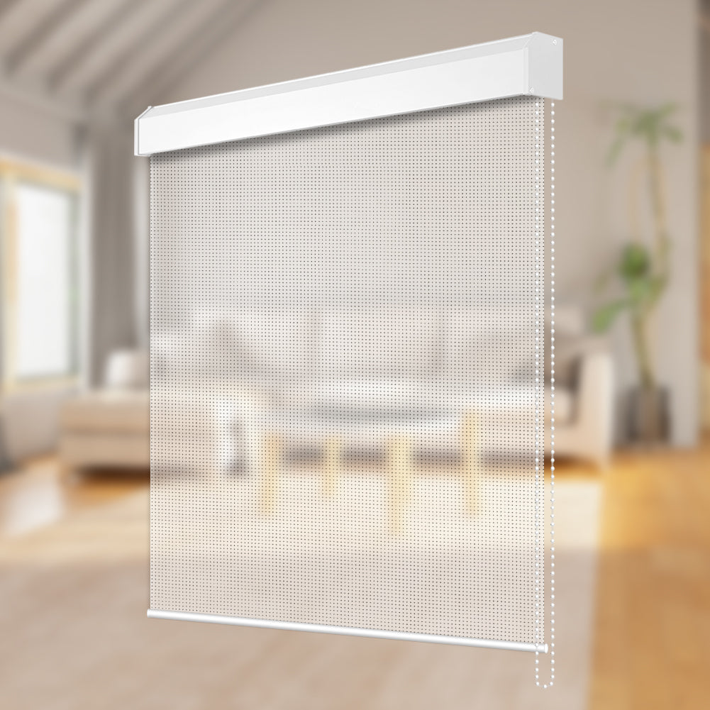 Manual Light Filtering Fireproof Roller Shade - Corded