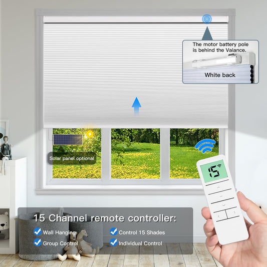 Motorized Blackout Cellular Shade - Room Darkening - Tokblind